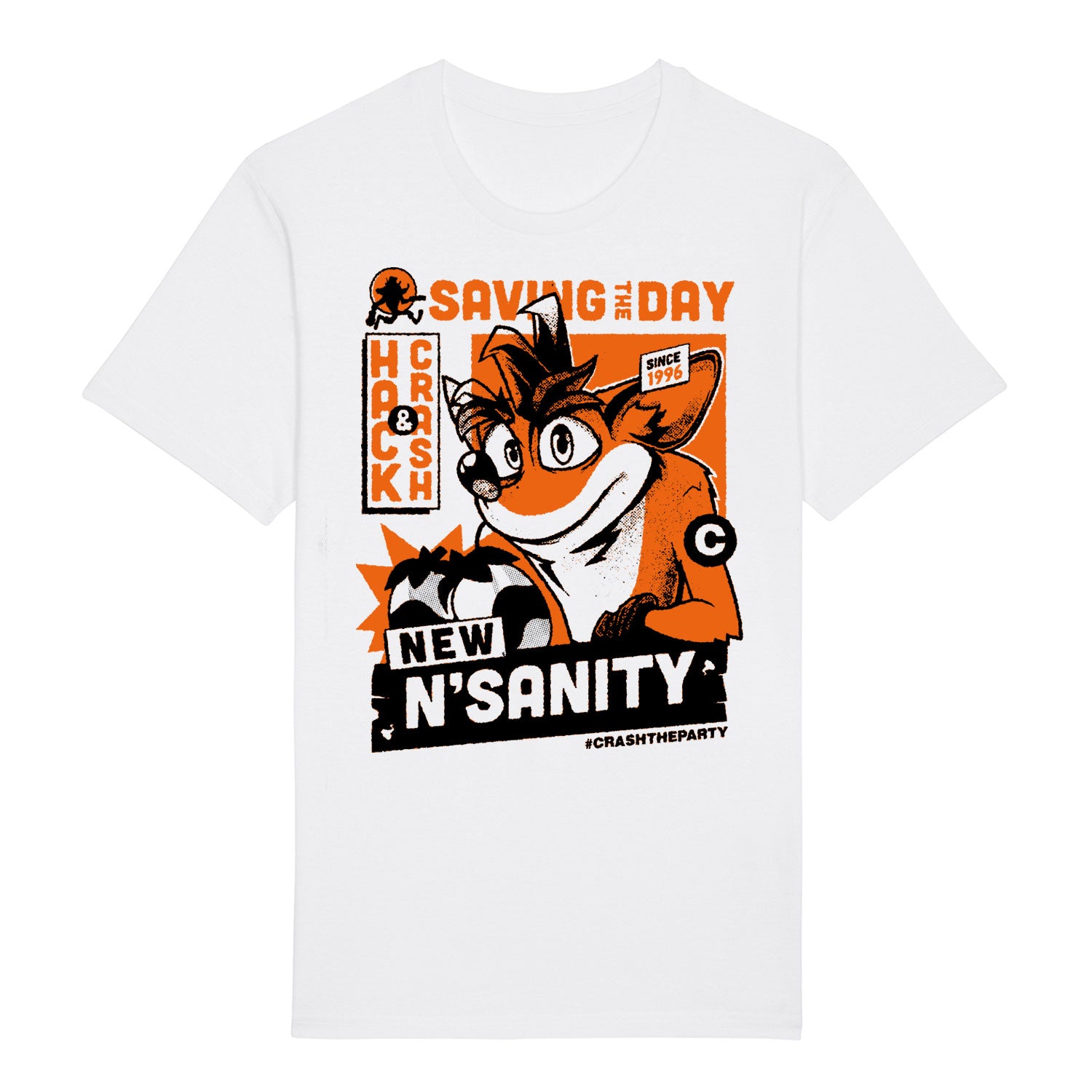 Crash Bandicoot New N'Sanity Men's T-shirt, Comic Style Unisex Fit Tee