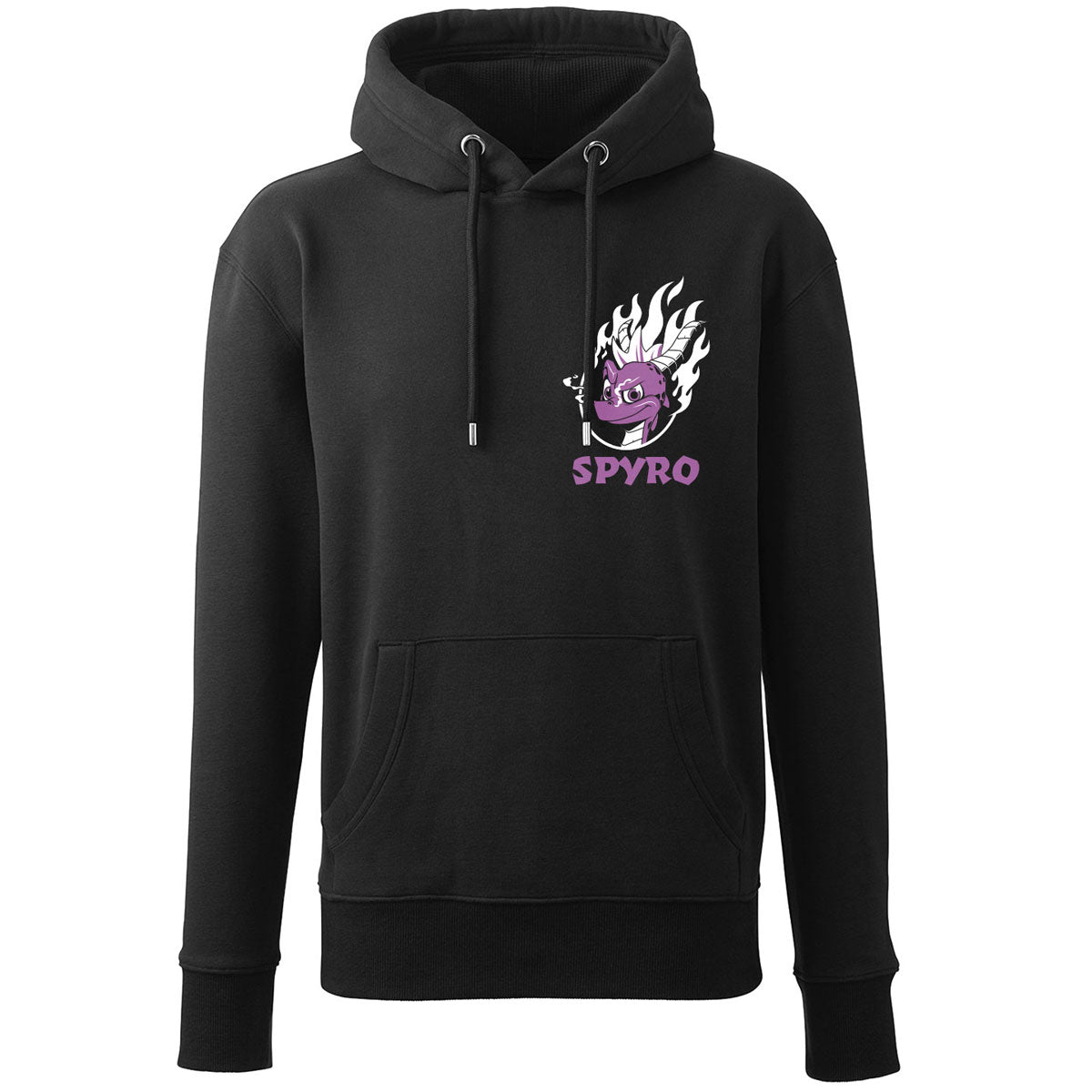 Spyro The Dragon Flaming Hoodie with Sleeve Prints, in Black