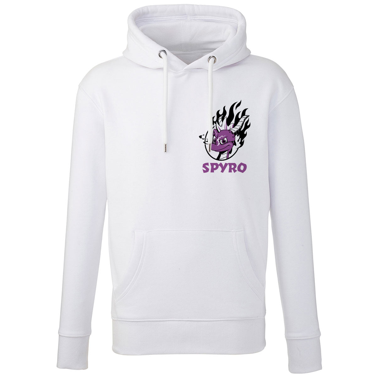 Spyro The Dragon Flaming Hoodie with Sleeve Prints, in White
