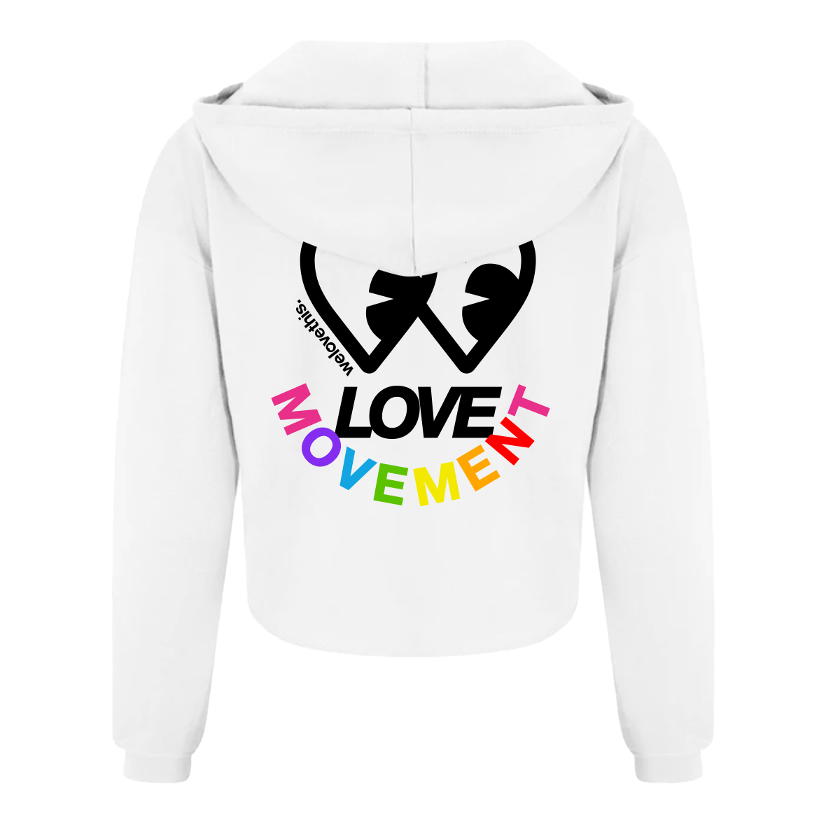 Love Movement Pride Cropped White Hoodie