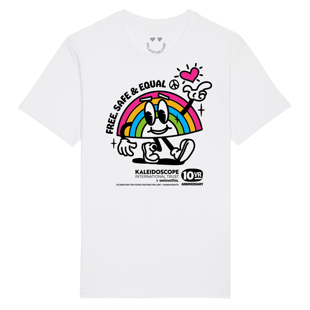 Kaleidoscope International Trust - Rainbow Love White Shirt
