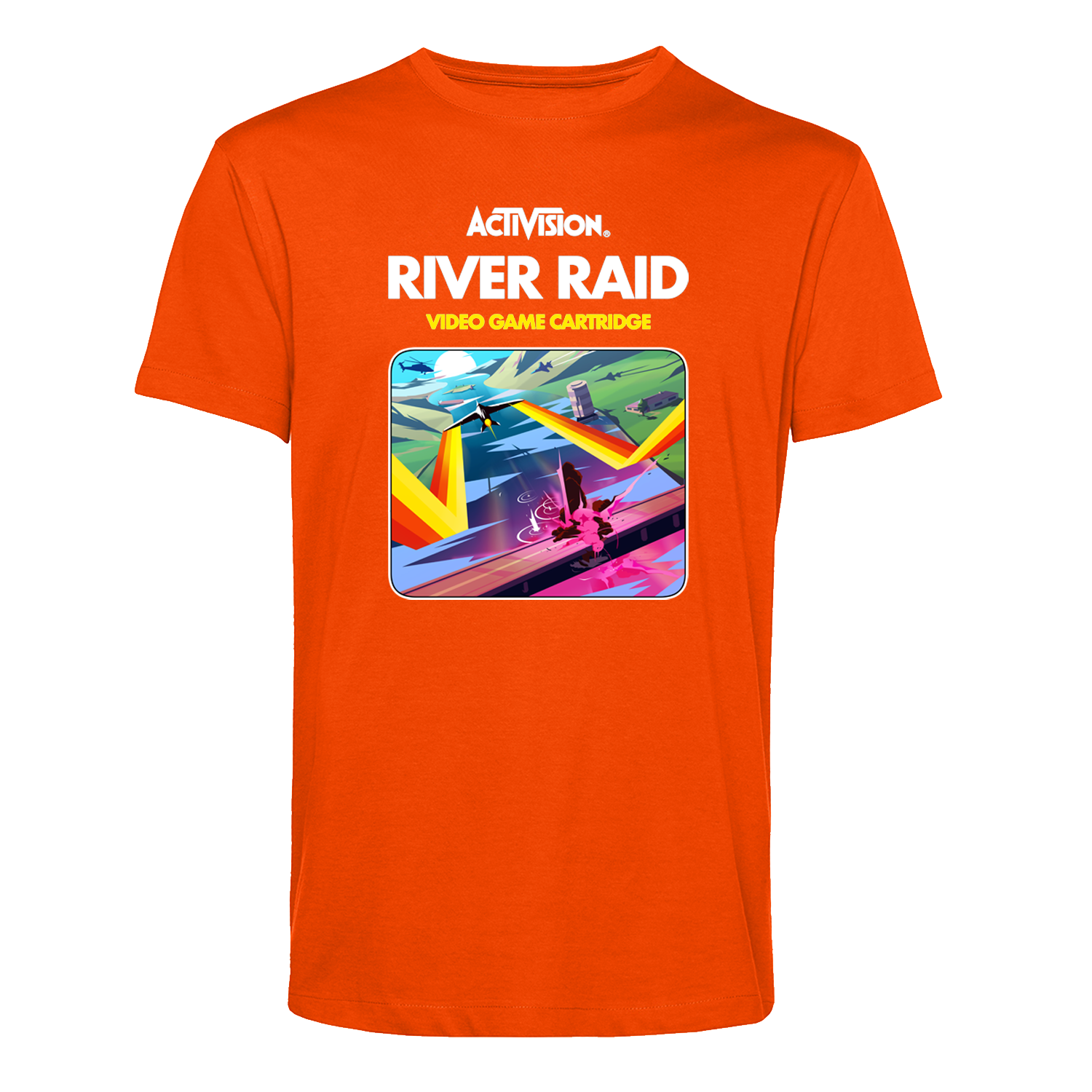 River Raid Cartridge Art T shirt Orange We Love This