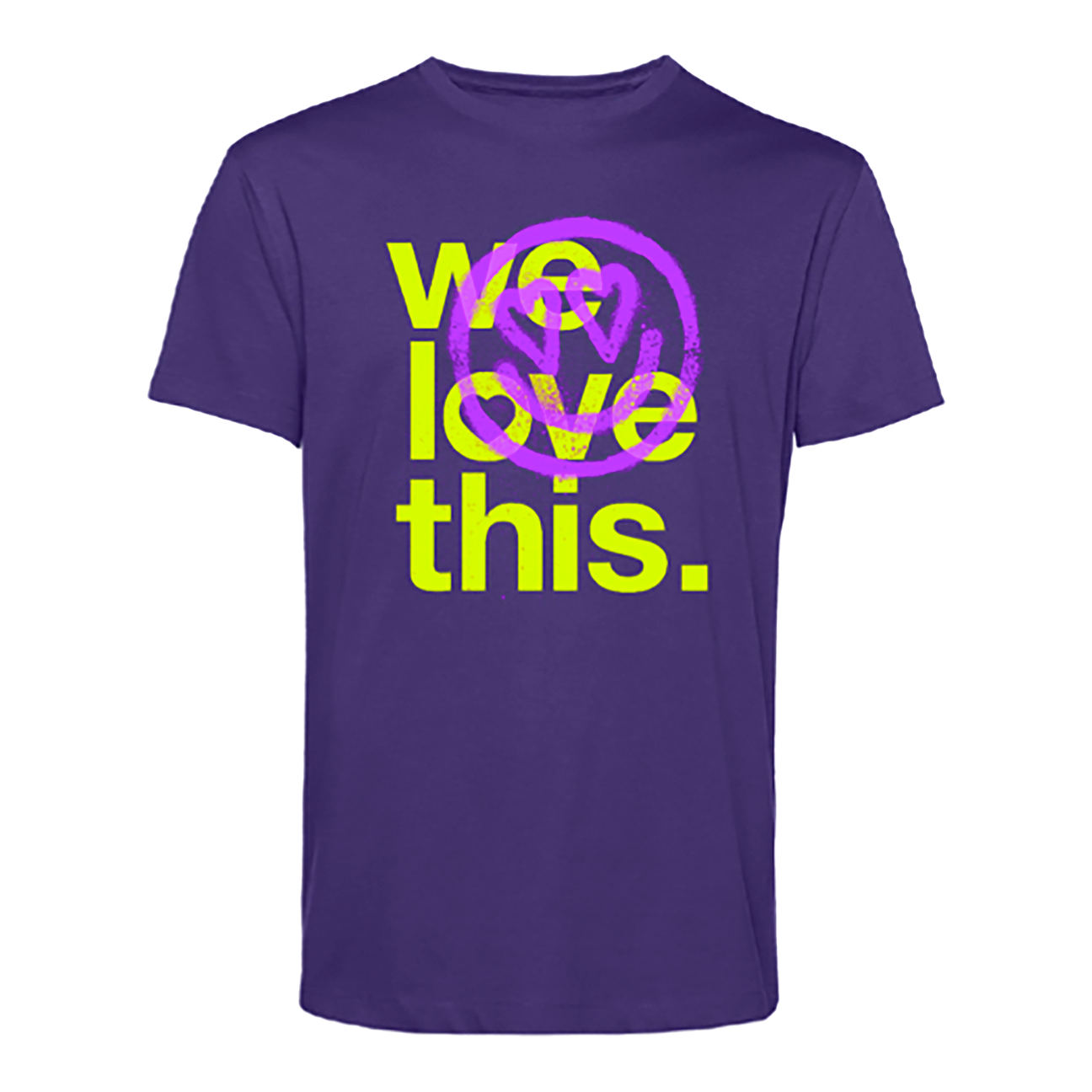 We Love This Spray Smiley Purple T-shirt